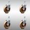 Service Caster 5 Inch SS High Temp Phenolic Wheel Swivel 12mm Threaded Stem Caster Set SCC SCC-SSTS20S514-PHSHT-M1215-4 - alternate 2